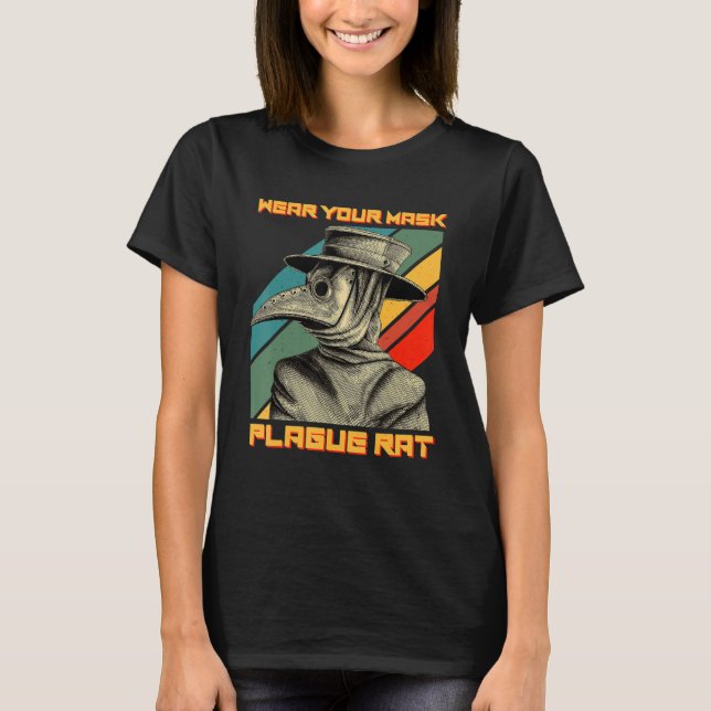 T-shirt Plague Doctor Steampunk Médiéval Portez Votre Masq (Devant)