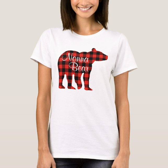 T-shirt Plaid d'ours de Nonna (Devant)
