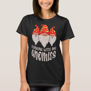 T-shirt Plaid Print Garden Gnomes Christmas Pajamas Famill