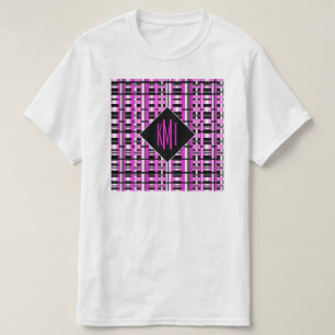 T-shirt Plaid rose monogramme