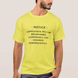T-shirt plaintes d'avis ignorées