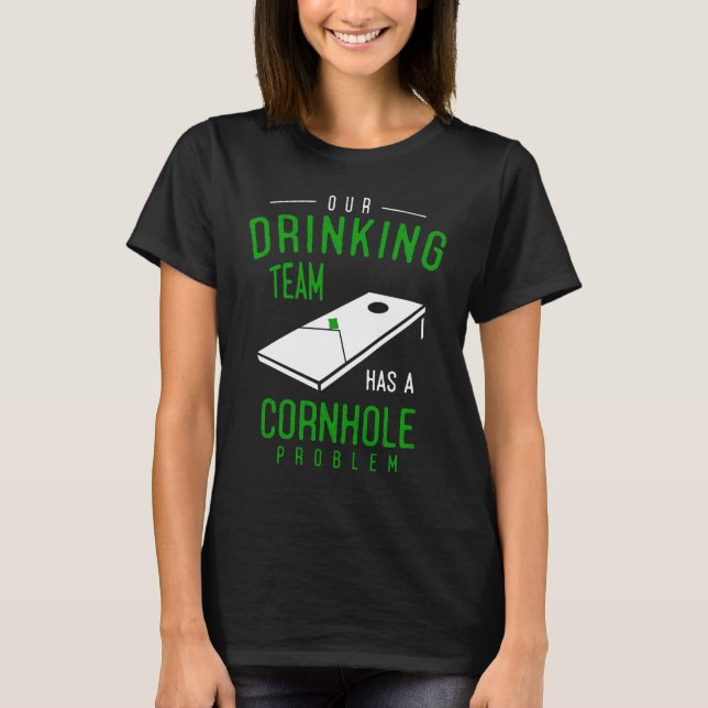 T-shirt Plaisanteries sur les Cornhole et la bière (Devant)