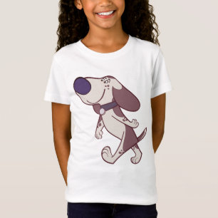 T-Shirt Plaisir Brown Et Crème Cartoon Chien Marche