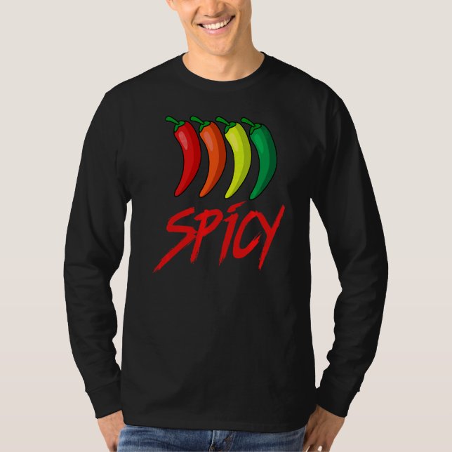 T-shirt Plaisir épicé Sauce Chili Chaud Peppers Nourriture (Devant)