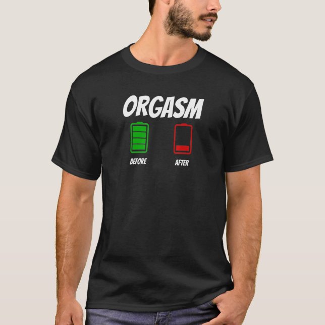 T-shirt Plaisir graphique avant et après Apparel-Orgasm (Devant)