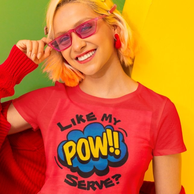 T-shirt Plaisir Retro Pop Art Pickleball Paddle (She's got the power!)