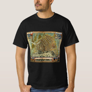 T-shirt Plan antique de la rue d'Amsterdam, Pays-Bas