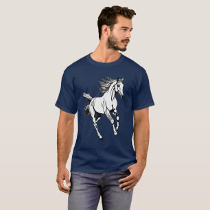 T-shirt Plan d'art de course à cheval -