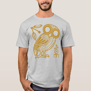 T-shirt Plan de la chouette d'Athènes de l'ancienne pièce