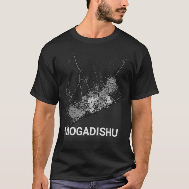 T-shirt Plan de la ville de Mogadishu (GRANDE IMPRESSION) (Devant)