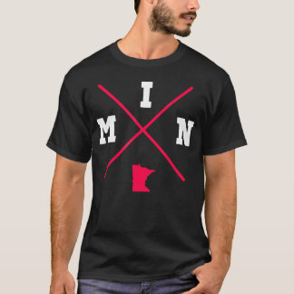 T-shirt Plan de l'État rouge du Minnesota