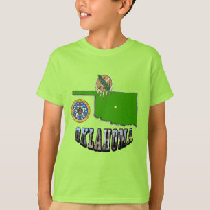 T-shirt Plan de l'Oklahoma, sceau et texte d'image