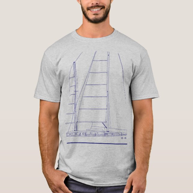 T-shirt Plan de navigation des yachts (Devant)
