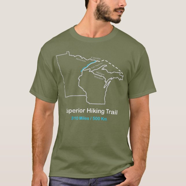 T-shirt Plan de route du sentier Supérieur Randonnée (Devant)