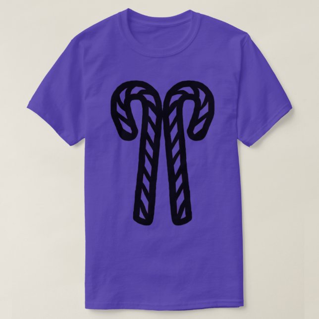 T-shirt Plan des deux Sucres de canne de Noël (Design devant)
