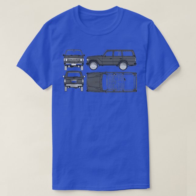 T-shirt Plan directeur du croiseur terrestre FJ60  (Design devant)