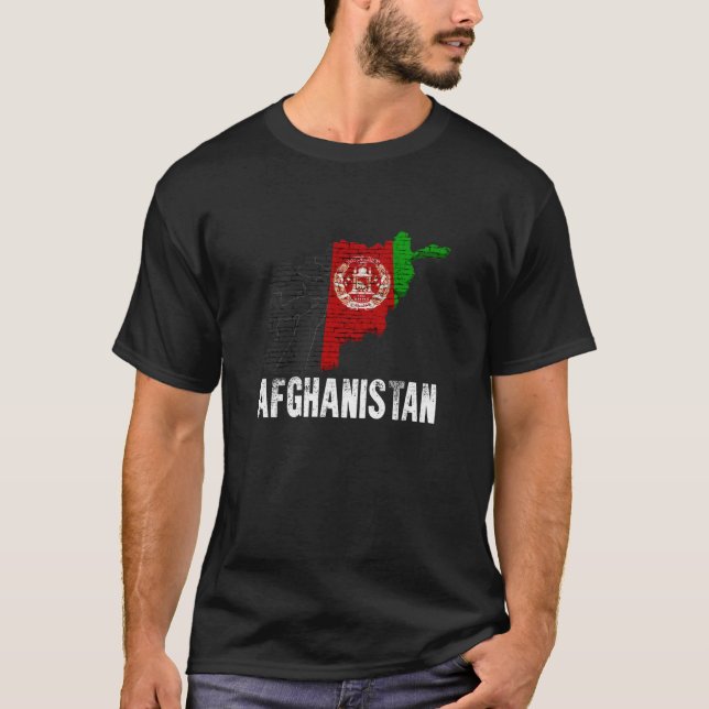 T-shirt Plan du pays du drapeau afghan Plan de l'Afghanist (Devant)