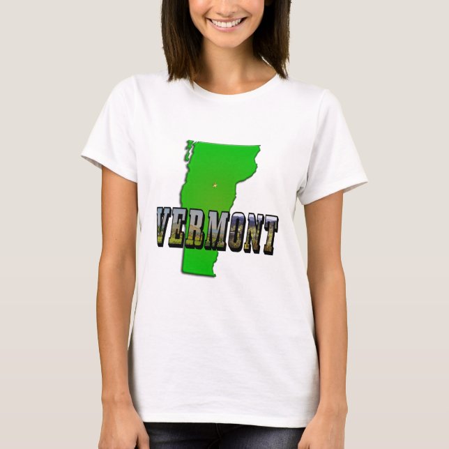 T-shirt Plan du Vermont - Plan et texte de l'image (Devant)