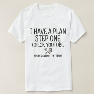 T-shirt Plan étape une vérification YouTube Funny BBQ