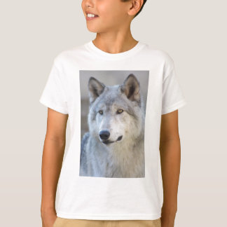 T-shirt Plan rapproché de loup gris