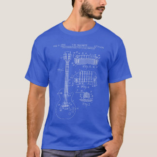 T-shirt Plan schématique de guitare groupe de rocker vinta