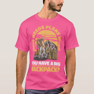 T-shirt Plan Voyage Grand sac à dos Randonnée Voyage à l'e