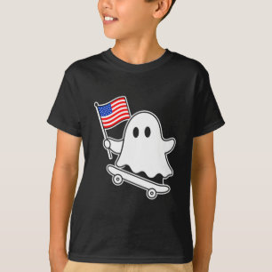 T-shirt Planche à roulettes fantôme drapeau américain mign