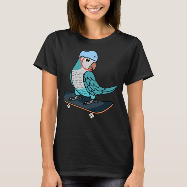 T-shirt Planche à roulettes I Blue Monk Parakeet Quaker (Devant)