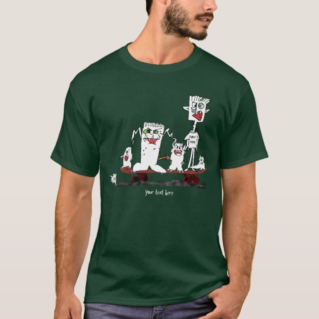 T-shirt Planche à roulettes personnalisée de bandes (Devant)
