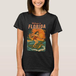 T-shirt Planche de surf Alligator Graphisme de vie côtière