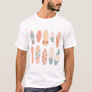 T-shirt planche de surf florale pastel
