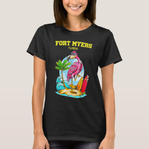 T-shirt Planche de surf Fort Myers Flamingo Ocean Wave