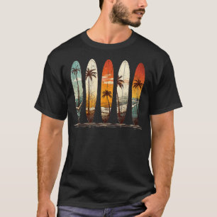 T-shirt Planche De Surf Longboard Palms Bea De Style Vinta