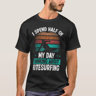 T-shirt Planche volante vintage Réflexion sur le kiteboard