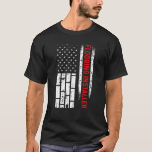 T-shirt Plancher Installer Entrepreneur USA Drapeau Planch