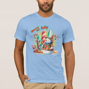 T-shirt Planches de surf bonhomme de neige drôle de juille