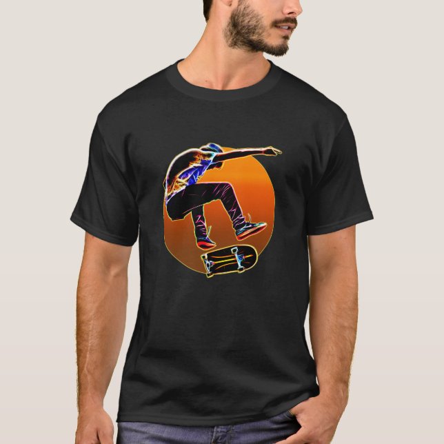 T-shirt Planchiste rougeoyant psychédélique avec la (Devant)