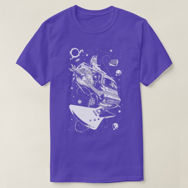 T-shirt Planet avan van les années 70 ampli ampli en métal (Design devant)