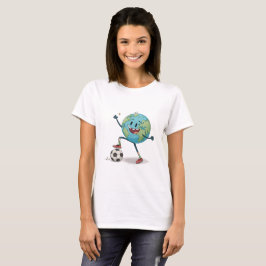 T-shirt Planet Earth playing soccer