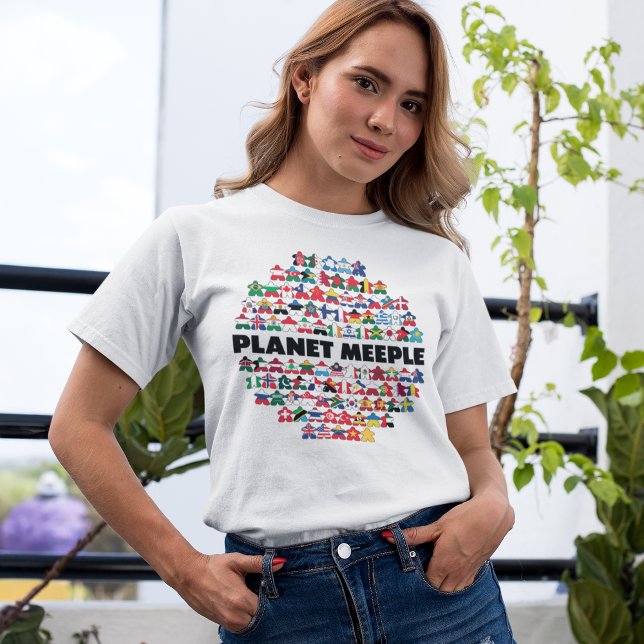 T-shirt Planet Meeple, Black Text Femens Shirt (Créateur téléchargé)