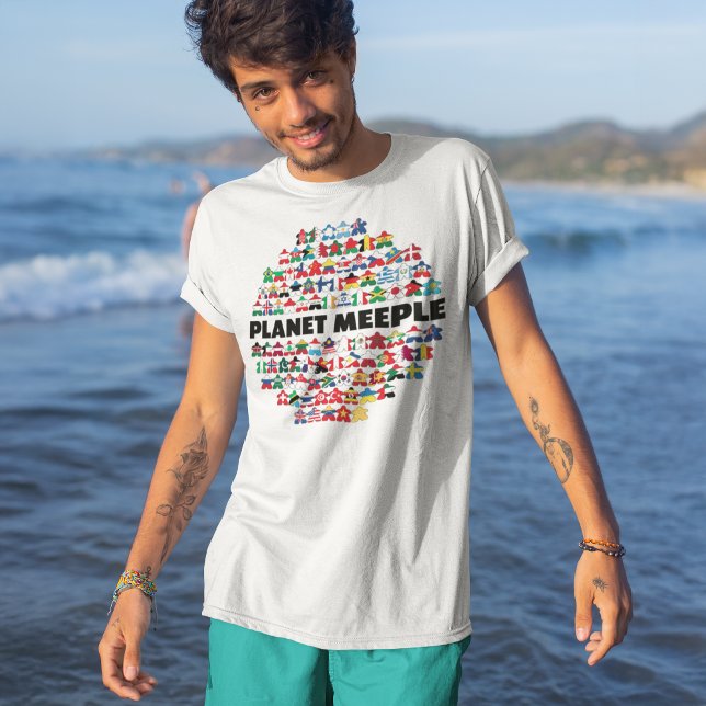 T-shirt Planet Meeple, Black Text Mens Chemise (Créateur téléchargé)