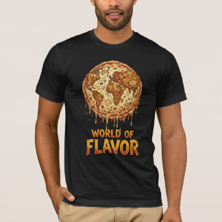 T-shirt Planète de surcharge de pizza