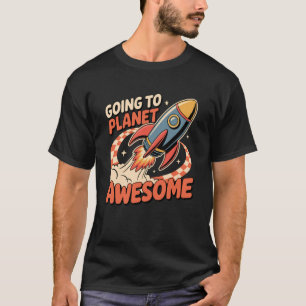 T-shirt Planète Fusée Incroyable Allant Espace Galaxie Enf