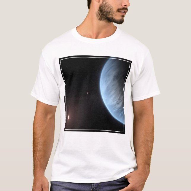 T-shirt Planète K2-18b, Étoile Hôte Et Planète Accompagnan (Devant)