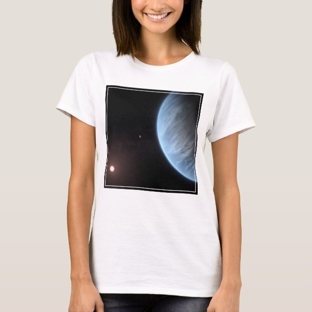 T-shirt Planète K2-18b, Étoile Hôte Et Planète Accompagnan (Devant)
