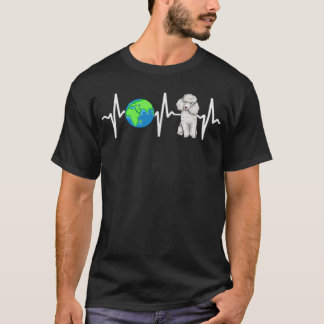 T-shirt Planète mondiale Terre Poodle Heartbeat Amoureux d