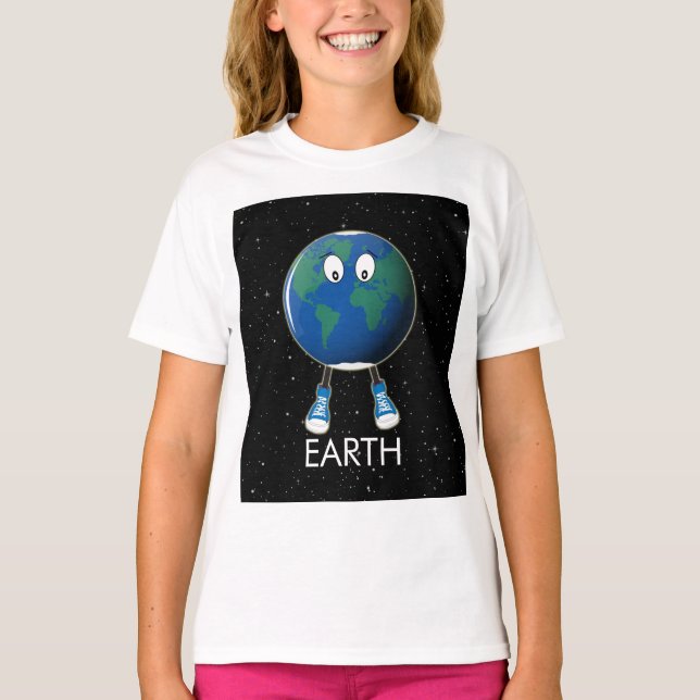 T-shirt Planète Terre et étoiles (Devant)