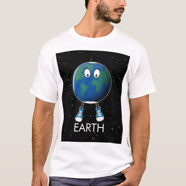 T-shirt Planète Terre et étoiles (Devant)