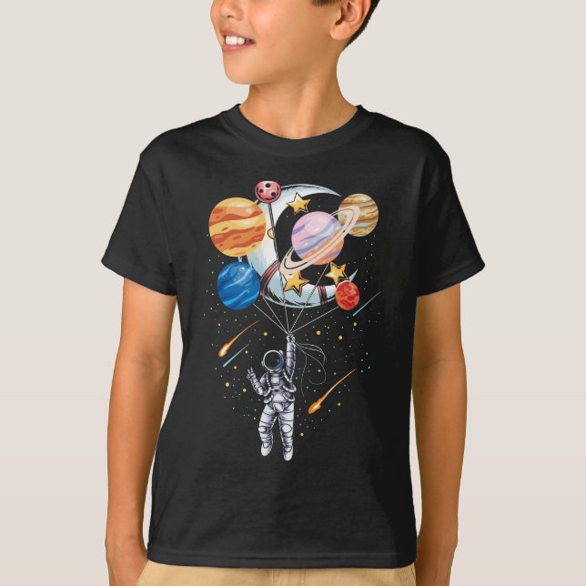 T-shirt Planètes à ballon spatial astronaute (Devant)