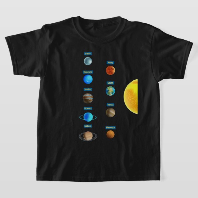 T-shirt Planètes avec des noms (Poser)
